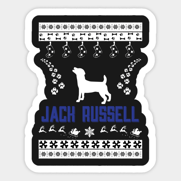 Merry Christmas JACK RUSSELL Sticker by bryanwilly